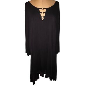 Little Black Dress LBD Cupio V-neckline  3/4 sleeves travel party formal event b